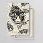 tiger im fluss der zeit abstraktes leinwandbild wohnzimmer schlafzimmer wanddeko büro