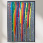 regenbogenregen abstrakt handgemalt leinwandbild original kunst unikat