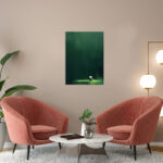 katzenabenteurer in einem ruhigen seerosenteich kunstdruck