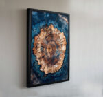 abstrakte baumstammringe, detaillierte nahaufnahme, wandkunst