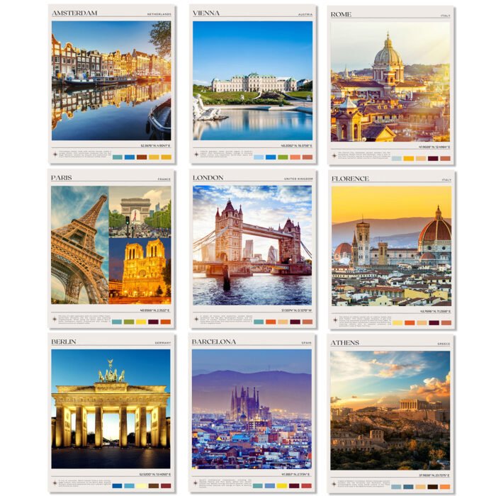 städte poster europäische reise metropolen wandbilder zum einrahmen