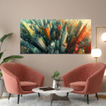 poster frame in living room psd mockup
