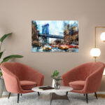 poster frame in living room psd mockup