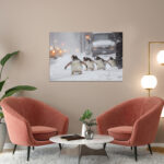 poster frame in living room psd mockup