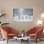 poster frame in living room psd mockup