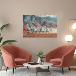 poster frame in living room psd mockup