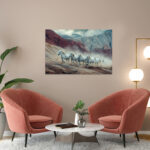 poster frame in living room psd mockup