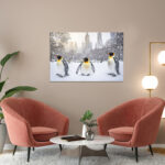 poster frame in living room psd mockup