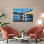 poster frame in living room psd mockup