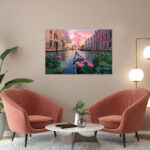 poster frame in living room psd mockup
