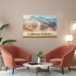 poster frame in living room psd mockup