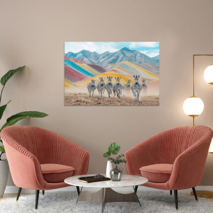 poster frame in living room psd mockup