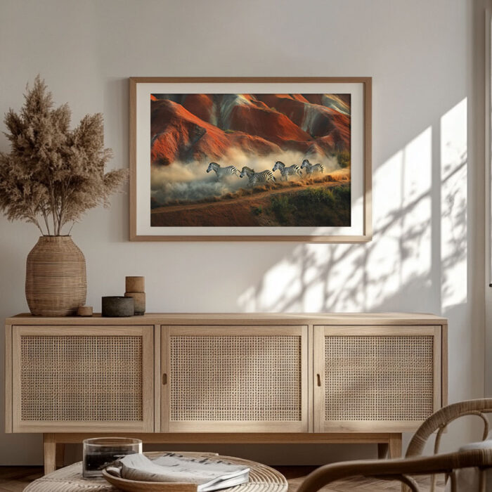 zebras abenteuer in einer surrealen landschaft