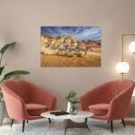 poster frame in living room psd mockup