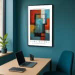 Mark Rothko inspiriertes Poster mit abstrakten Gemälden und Reflexionen