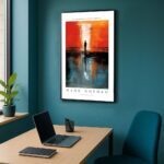 Vintage Mark Rothko inspiriertes Kunstposter mit abstrakter Impression