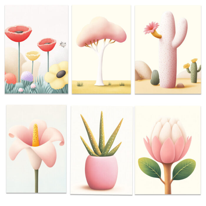 Blumen und Pflanzen Poster A4 (