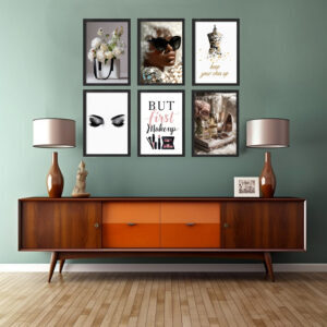 Make Up Fashion Deko Bilder 6er Set Wohnzimmer Schlafzimmer Laden Geschäft Moderne Poster zum Einrahmen