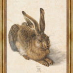Albrecht Dürer Feldhase Bild mit Rahmen in Gold (Kopie)