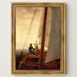 Auf dem Segler von David Caspar Friedrich Bild mit Rahmen in Gold