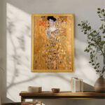 Portrait of Adele Bloch Bauer by Gustav Klimt Wall Art with Golden Frame Old Master Painting Reproduction Print for Home and Office Decorations