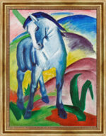 Blaues Pferd I von Franz Marc Bild mit Rahmen in Gold (Kopie)