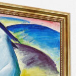 Blaues Pferd I von Franz Marc Bild mit Rahmen in Gold (Kopie)