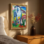 Blaues Pferd I von Franz Marc Bild mit Rahmen in Gold (Kopie)