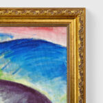 Blue Horse I by Franz Marc Wall Art with Golden Frame Old Master Painting Reproduction Print for Home and Office Decorations