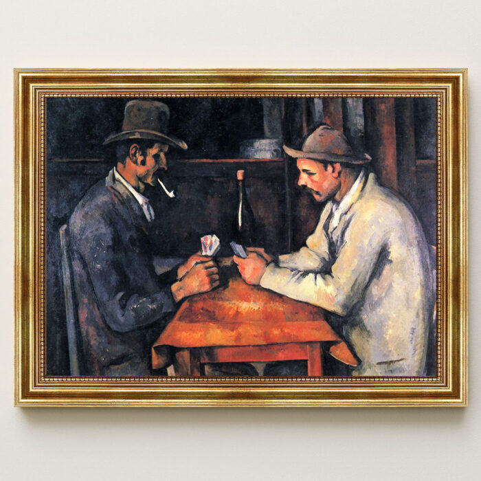 Die Kartenspieler von Paul Cézanne Bild mit Rahmen in Gold