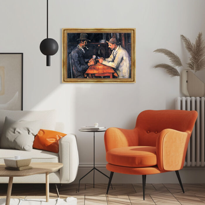 Die Kartenspieler von Paul Cézanne Bild mit Rahmen in Gold