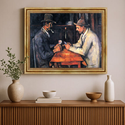 Die Kartenspieler von Paul Cézanne Bild mit Rahmen in Gold