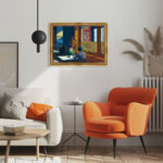 Chop Suey Edward Hopper Bild mit Rahmen in Gold
