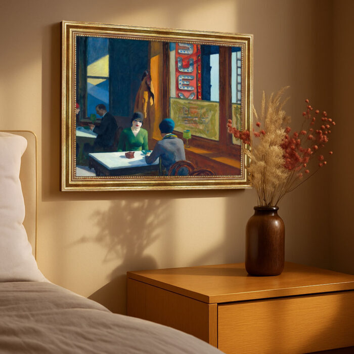 Chop Suey Edward Hopper Bild mit Rahmen in Gold