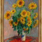 Sonnenblumen von Claude Monet Bild mit Rahmen in Gold (Kopie)