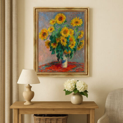 Sonnenblumen von Claude Monet Bild mit Rahmen in Gold (Kopie)