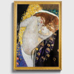 Danae I by Gustav Klimt Wall Art with Golden Frame Old Master Painting Reproduction Print for Home and Office Decorations
