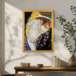 Danae I by Gustav Klimt Wall Art with Golden Frame Old Master Painting Reproduction Print for Home and Office Decorations