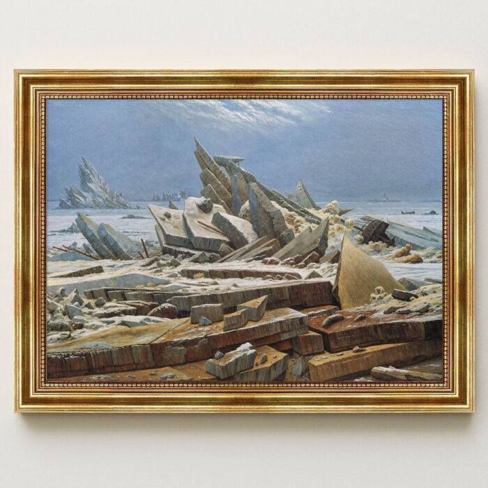 Das Eismeer Caspar David Friedrich Bild mit Rahmen in Gold