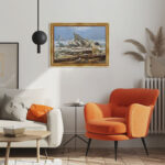 Das Eismeer Caspar David Friedrich Bild mit Rahmen in Gold