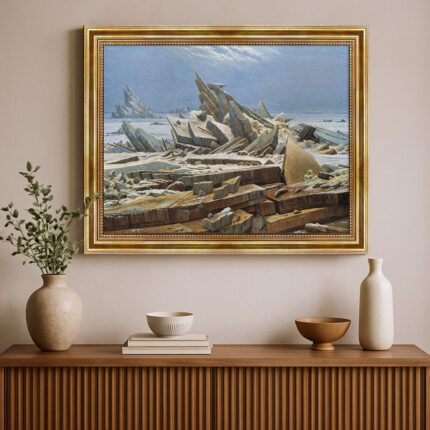 Das Eismeer Caspar David Friedrich Bild mit Rahmen in Gold