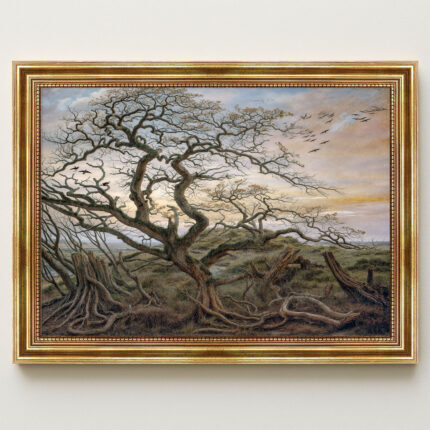 Der Baum der Krähen von Caspar David Friedrich Bild mit Rahmen in Gold
