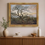 Der Baum der Krähen von Caspar David Friedrich Bild mit Rahmen in Gold