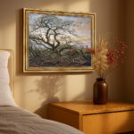 Der Baum der Krähen von Caspar David Friedrich Bild mit Rahmen in Gold