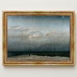 Der Mönch am Meer von David Caspar Friedrich Bild mit Rahmen in Gold