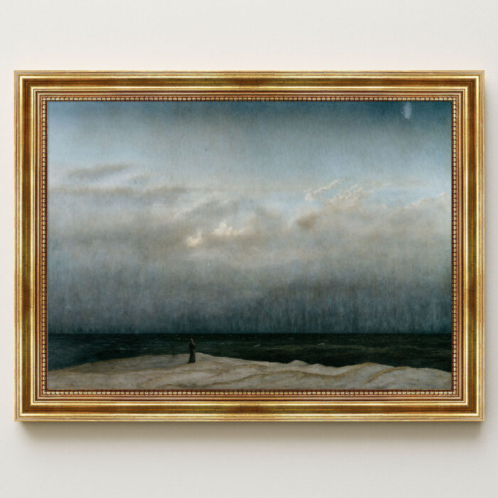Der Mönch am Meer von David Caspar Friedrich Bild mit Rahmen in Gold