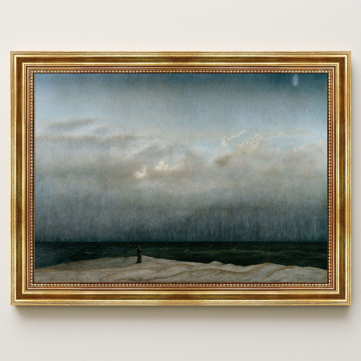 Der Mönch am Meer von David Caspar Friedrich Bild mit Rahmen in Gold