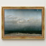Der Mönch am Meer von David Caspar Friedrich Bild mit Rahmen in Gold