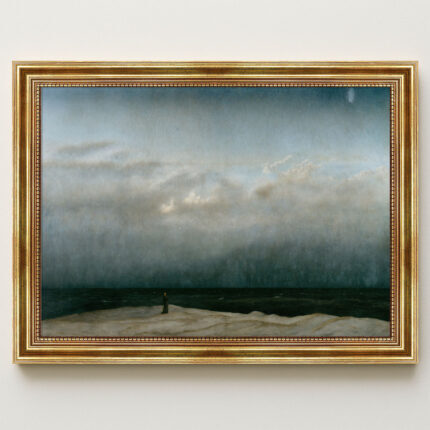 Der Mönch am Meer von David Caspar Friedrich Bild mit Rahmen in Gold