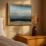 Der Mönch am Meer von David Caspar Friedrich Bild mit Rahmen in Gold
